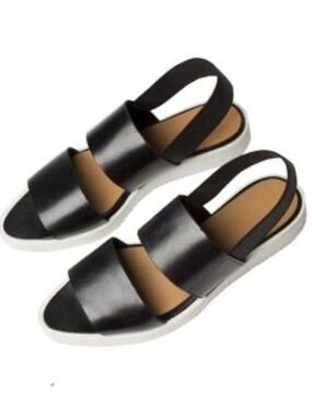 EVERLANE THE STREET PLATFORM SANDALS BLACK LEATHER SIZE 8